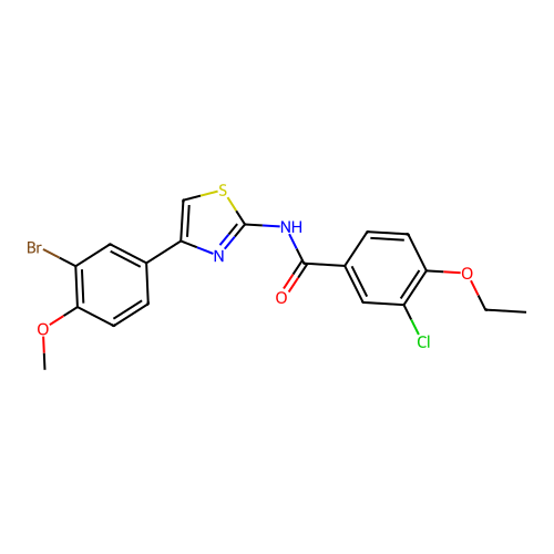 N-[4-(3-bromo-4-methoxyphenyl)-1,3-thiazol-2-yl]-3-chloro-4-ethoxybenzamide structure
