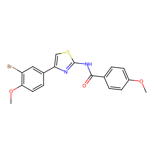 N-[4-(3-bromo-4-methoxyphenyl)-1,3-thiazol-2-yl]-4-methoxybenzamide structure