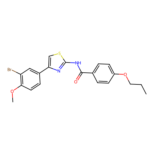 N-[4-(3-bromo-4-methoxyphenyl)-1,3-thiazol-2-yl]-4-propoxybenzamide structure