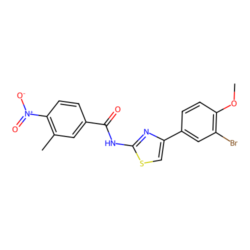 N-[4-(3-bromo-4-methoxyphenyl)-1,3-thiazol-2-yl]-3-methyl-4-nitrobenzamide structure