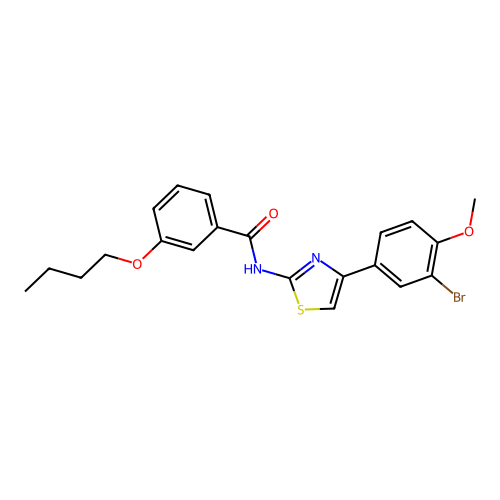 N-[4-(3-bromo-4-methoxyphenyl)-1,3-thiazol-2-yl]-3-butoxybenzamide structure
