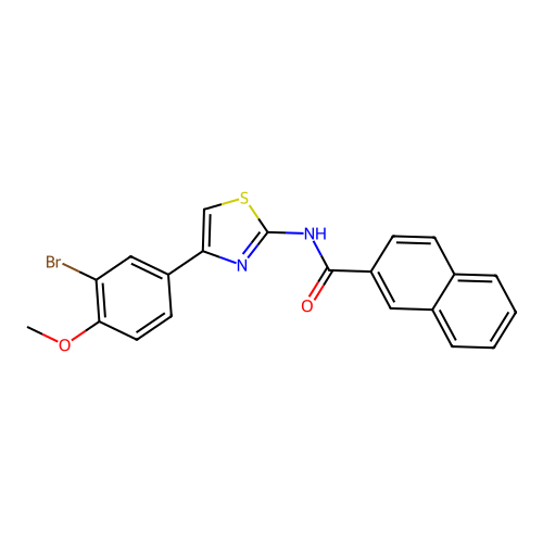 N-[4-(3-bromo-4-methoxyphenyl)-1,3-thiazol-2-yl]naphthalene-2-carboxamide structure