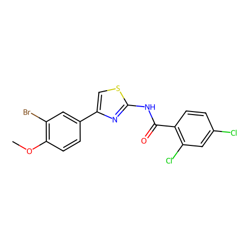 N-[4-(3-bromo-4-methoxyphenyl)-1,3-thiazol-2-yl]-2,4-dichlorobenzamide structure