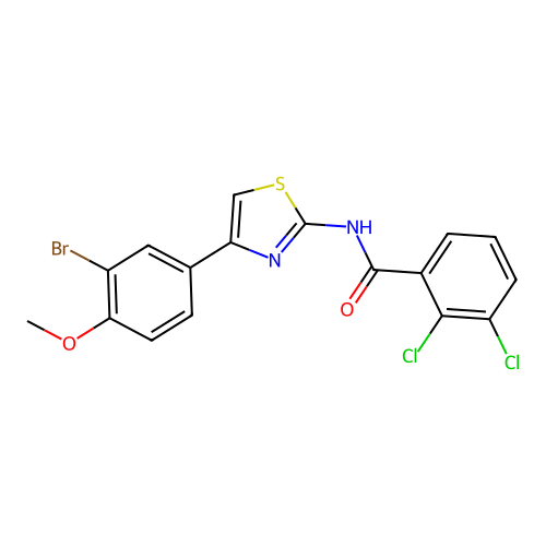 N-[4-(3-bromo-4-methoxyphenyl)-1,3-thiazol-2-yl]-2,3-dichlorobenzamide structure