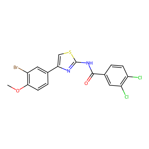 N-[4-(3-bromo-4-methoxyphenyl)-1,3-thiazol-2-yl]-3,4-dichlorobenzamide structure