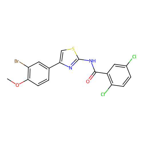 N-[4-(3-bromo-4-methoxyphenyl)-1,3-thiazol-2-yl]-2,5-dichlorobenzamide structure