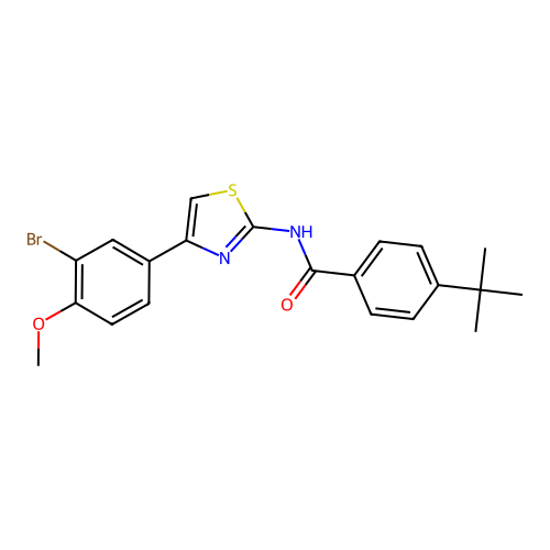 N-[4-(3-bromo-4-methoxyphenyl)-1,3-thiazol-2-yl]-4-tert-butylbenzamide structure