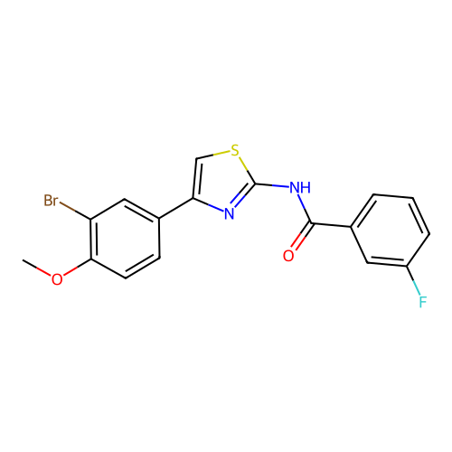 N-[4-(3-bromo-4-methoxyphenyl)-1,3-thiazol-2-yl]-3-fluorobenzamide structure