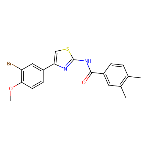 N-[4-(3-bromo-4-methoxyphenyl)-1,3-thiazol-2-yl]-3,4-dimethylbenzamide structure