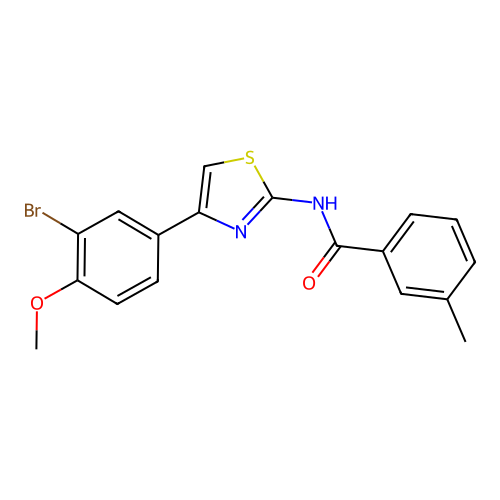 N-[4-(3-bromo-4-methoxyphenyl)-1,3-thiazol-2-yl]-3-methylbenzamide structure