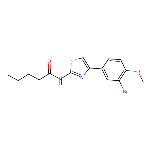 N-[4-(3-bromo-4-methoxyphenyl)-1,3-thiazol-2-yl]pentanamide structure