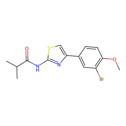 N-[4-(3-bromo-4-methoxyphenyl)-1,3-thiazol-2-yl]-2-methylpropanamide structure