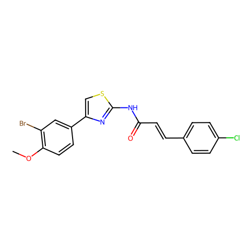 (E)-N-(4-(3-bromo-4-methoxyphenyl)thiazol-2-yl)-3-(4-chlorophenyl)acrylamide structure