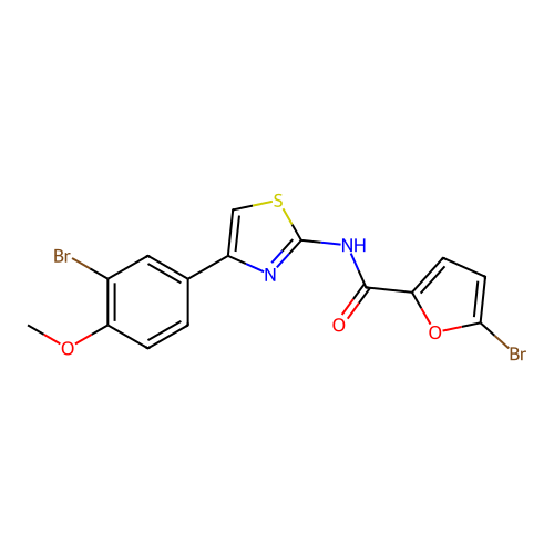 5-bromo-N-[4-(3-bromo-4-methoxyphenyl)-1,3-thiazol-2-yl]furan-2-carboxamide structure
