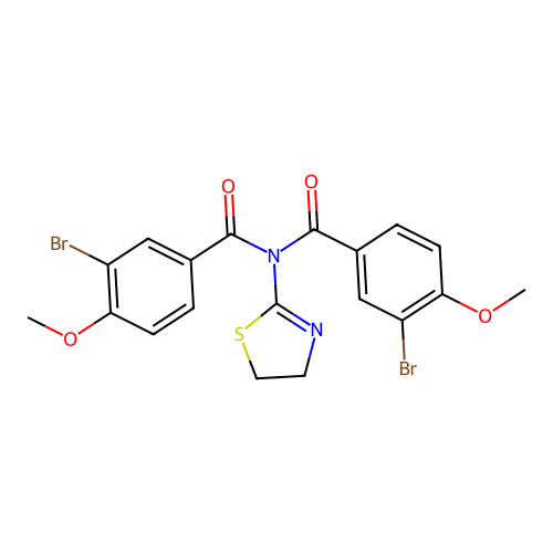 3-bromo-N-(3-bromo-4-methoxybenzoyl)-N-(4,5-dihydro-1,3-thiazol-2-yl)-4-methoxybenzamide structure