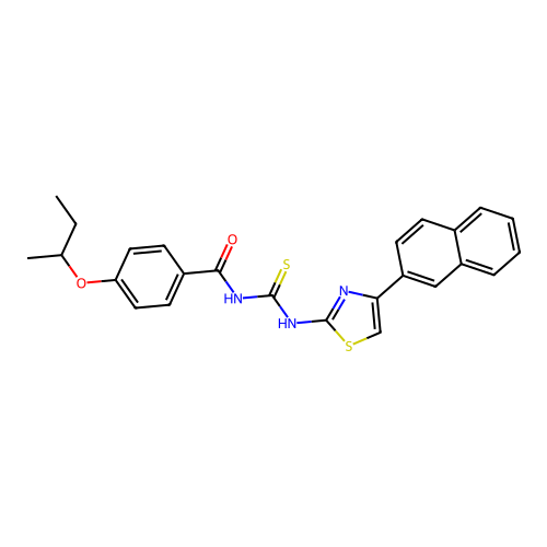 4-(butan-2-yloxy)-N-{[4-(naphthalen-2-yl)-1,3-thiazol-2-yl]carbamothioyl}benzamide structure