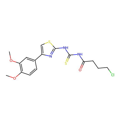4-chloro-N-{[4-(3,4-dimethoxyphenyl)-1,3-thiazol-2-yl]carbamothioyl}butanamide structure
