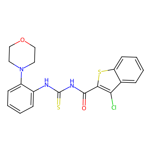 1-(3-Chloro-benzo[b]thiophene-2-carbonyl)-3-(2-morpholin-4-yl-phenyl)-thiourea structure