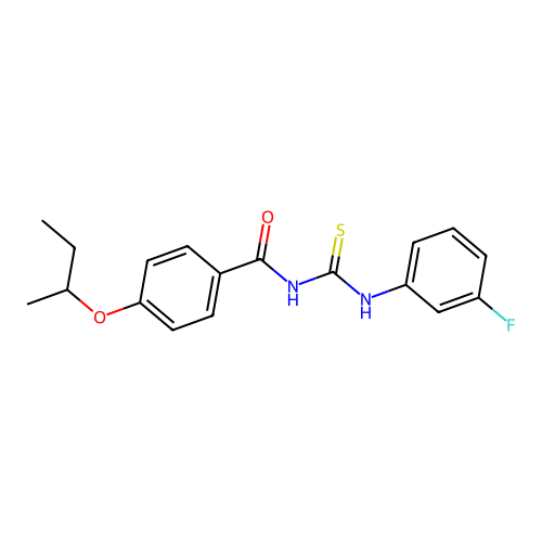 4-(butan-2-yloxy)-N-[(3-fluorophenyl)carbamothioyl]benzamide structure