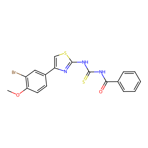 1-Benzoyl-3-[4-(3-bromo-4-methoxy-phenyl)-thiazol-2-yl]-thiourea structure