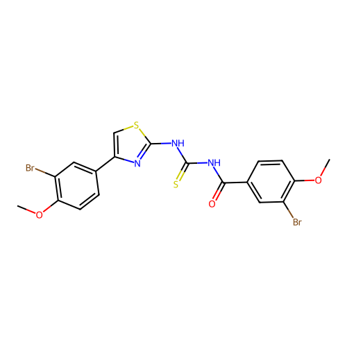 3-bromo-N-((4-(3-bromo-4-methoxyphenyl)thiazol-2-yl)carbamothioyl)-4-methoxybenzamide structure