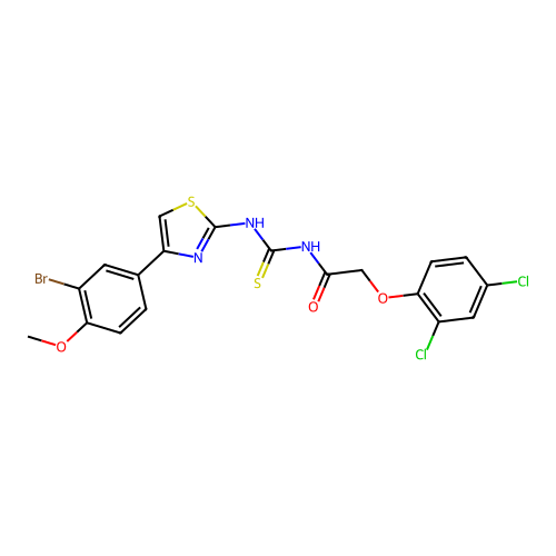 N-((4-(3-bromo-4-methoxyphenyl)thiazol-2-yl)carbamothioyl)-2-(2,4-dichlorophenoxy)acetamide structure
