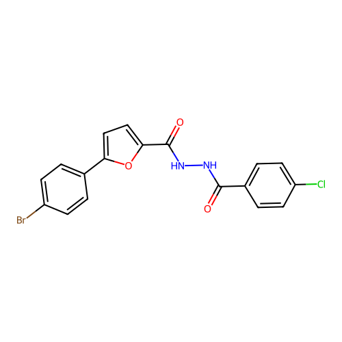 5-(4-bromophenyl)-N'-(4-chlorobenzoyl)furan-2-carbohydrazide structure