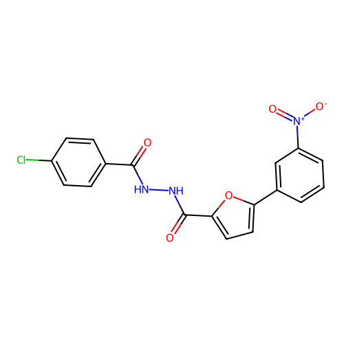 N'-(4-chlorobenzoyl)-5-(3-nitrophenyl)furan-2-carbohydrazide structure