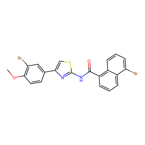 5-bromo-N-[4-(3-bromo-4-methoxyphenyl)-1,3-thiazol-2-yl]naphthalene-1-carboxamide structure
