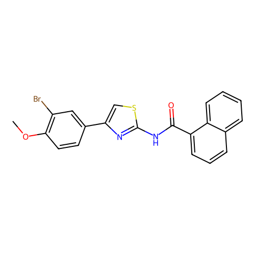 N-[4-(3-bromo-4-methoxyphenyl)-1,3-thiazol-2-yl]naphthalene-1-carboxamide structure