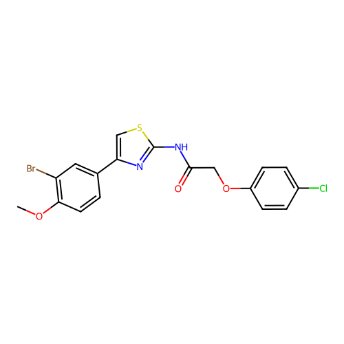 N-(4-(3-bromo-4-methoxyphenyl)thiazol-2-yl)-2-(4-chlorophenoxy)acetamide structure