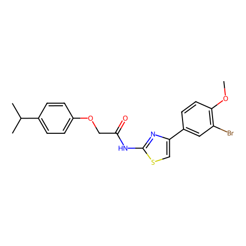 N-(4-(3-bromo-4-methoxyphenyl)thiazol-2-yl)-2-(4-isopropylphenoxy)acetamide structure