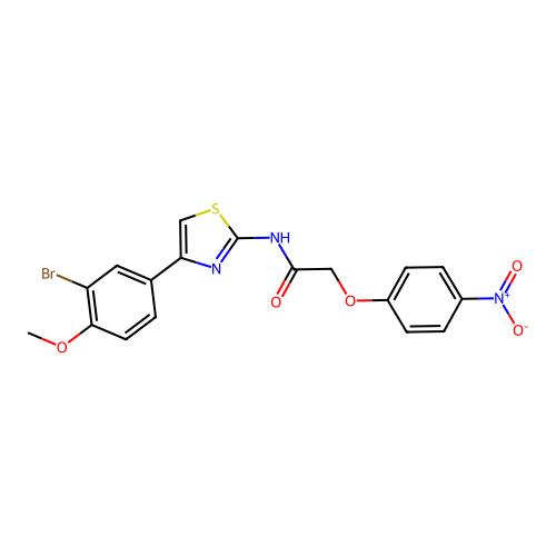 N-[4-(3-bromo-4-methoxyphenyl)-1,3-thiazol-2-yl]-2-(4-nitrophenoxy)acetamide structure