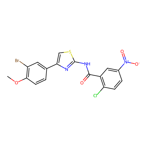 N-(4-(3-bromo-4-methoxyphenyl)thiazol-2-yl)-2-chloro-5-nitrobenzamide structure