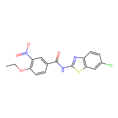 N-(6-chloro-1,3-benzothiazol-2-yl)-4-ethoxy-3-nitrobenzamide structure