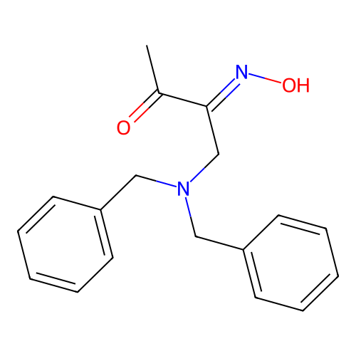 (3E)-4-(dibenzylamino)-3-hydroxyiminobutan-2-one structure
