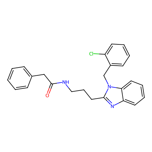 N-{3-[1-(2-chlorobenzyl)-1H-benzimidazol-2-yl]propyl}-2-phenylacetamide structure
