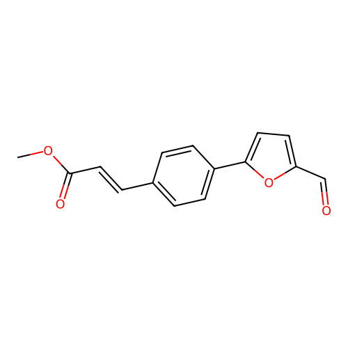 Methyl 3-[4-(5-formylfuran-2-yl)phenyl]prop-2-enoate structure