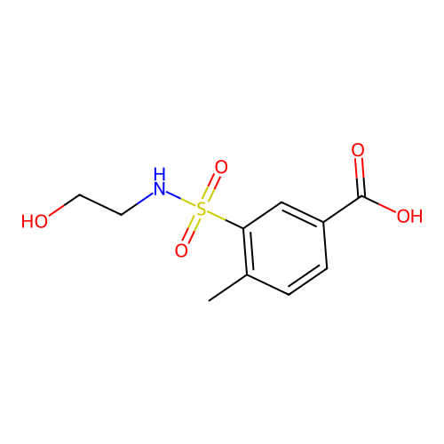 3-(2-Hydroxyethylsulfamoyl)-4-methylbenzoic acid structure