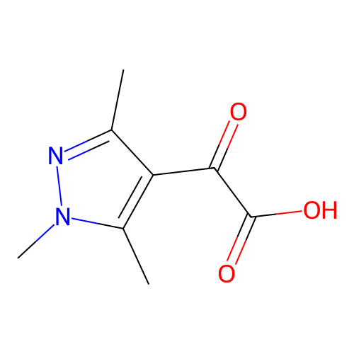 2-oxo-2-(trimethyl-1H-pyrazol-4-yl)acetic acid structure