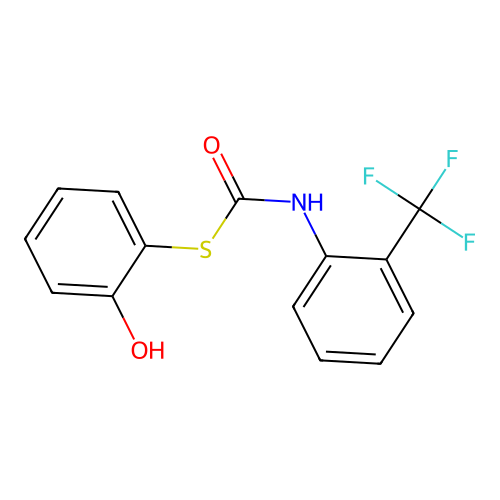 S-(2-hydroxyphenyl) 2-(trifluoromethyl)phenylthiocarbamate structure