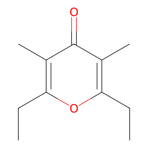 2,6-Diethyl-3,5-dimethyl-4H-pyran-4-one structure