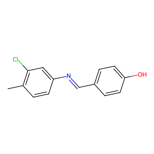 4-{(E)-[(3-chloro-4-methylphenyl)imino]methyl}phenol structure