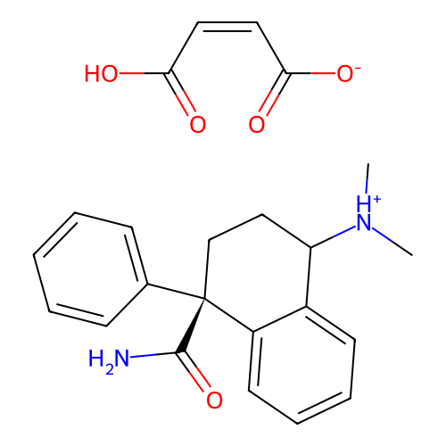 1-Naphthamide, 1,2,3,4-tetrahydro-4-(dimethylamino)-1-phenyl-, maleate, (E)- structure