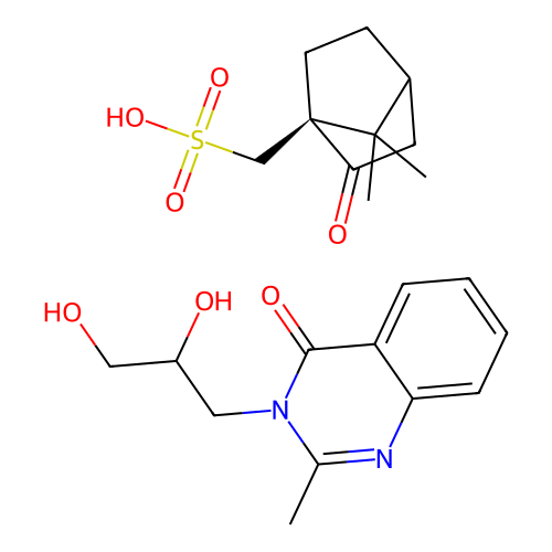 Diproqualone camsilate structure