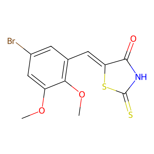 (5Z)-5-(5-bromo-2,3-dimethoxybenzylidene)-2-thioxo-1,3-thiazolidin-4-one structure