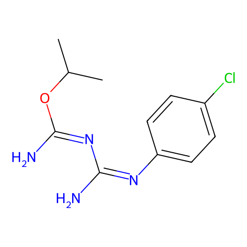 Isopropyl((4-chlorophenyl)amino)iminomethylcarbamimidate structure