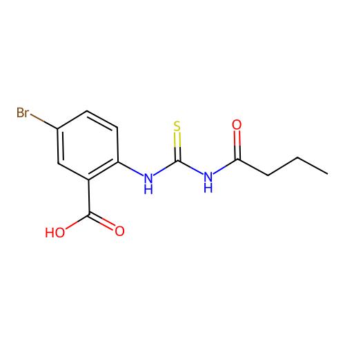 5-Bromo-2-(butanoylcarbamothioylamino)benzoic acid structure