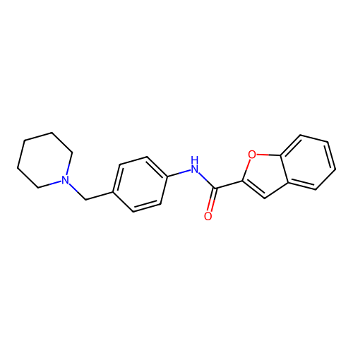 N-[4-(piperidin-1-ylmethyl)phenyl]-1-benzofuran-2-carboxamide structure