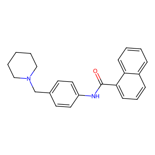 N-[4-(piperidin-1-ylmethyl)phenyl]naphthalene-1-carboxamide structure
